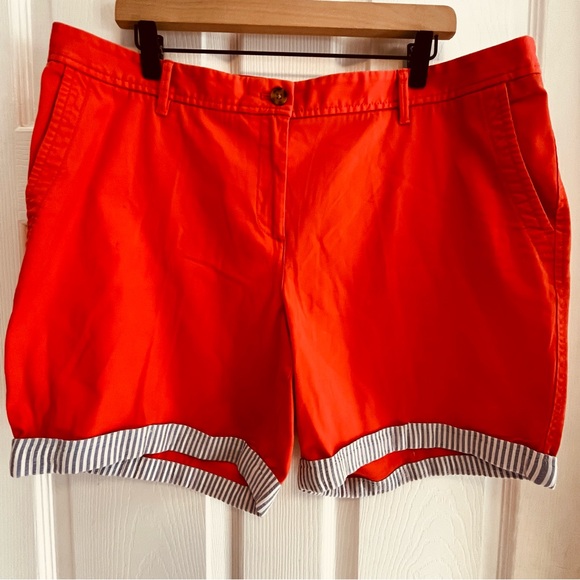 Talbots Vibrant Orange Women's Bermudas Relaxed Chinos Size 14 - Picture 3 of 10